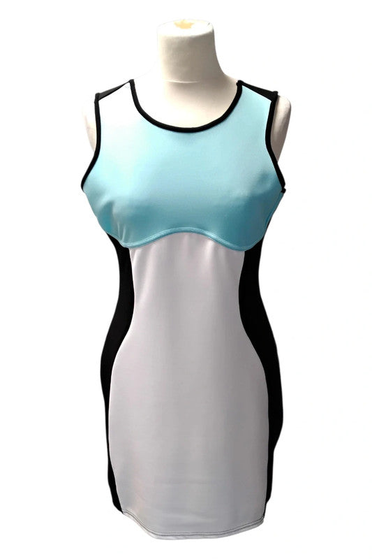Evita Dress Color Black Turquase&White Size 14 9043VE