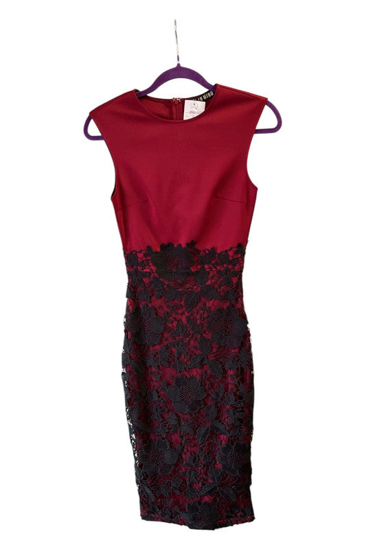 9066JC Girl In Mind Red & black lace dress