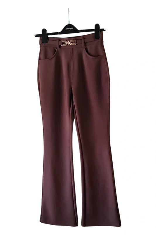 9061GM no brand brown high-waisted trousers