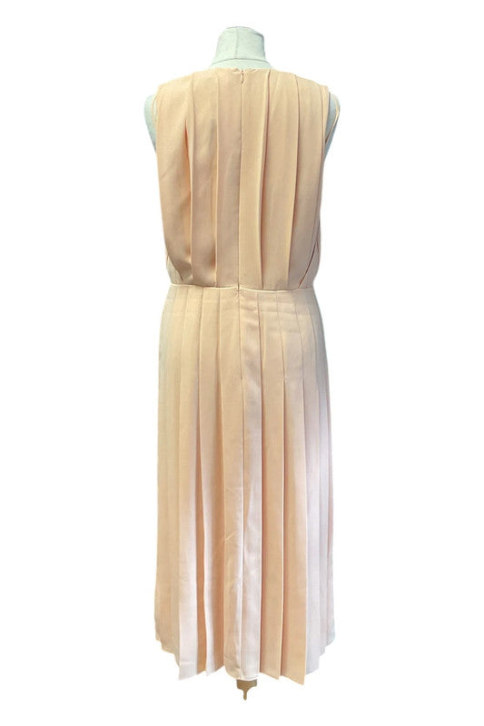 Reiss peach pleated midi dress Sz 10