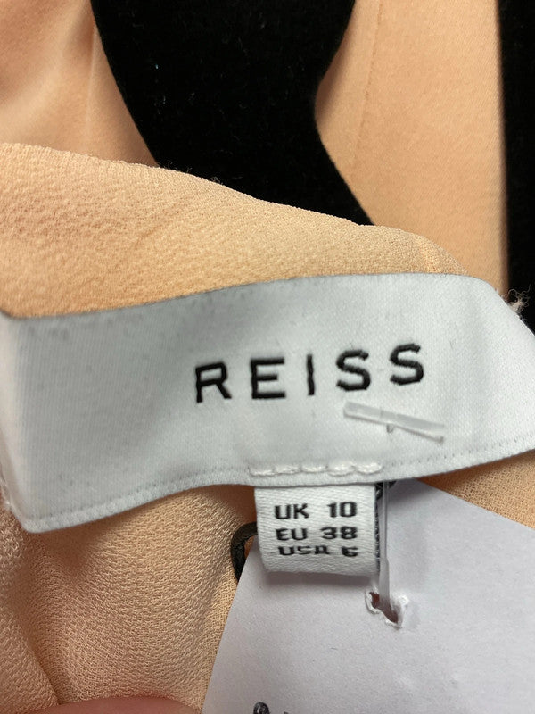 Reiss peach pleated midi dress Sz 10