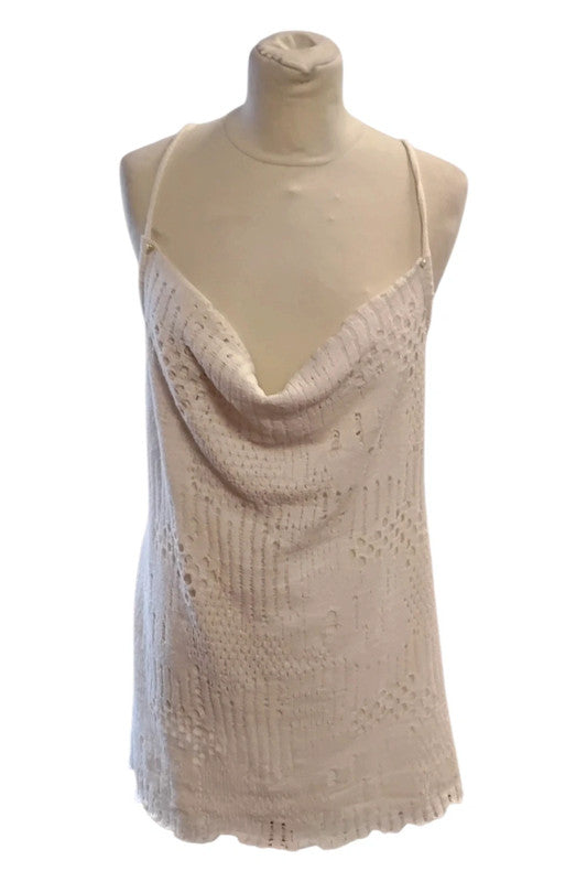 Pull&Bear Dress Cream Short Lace  Sz L 9113COD