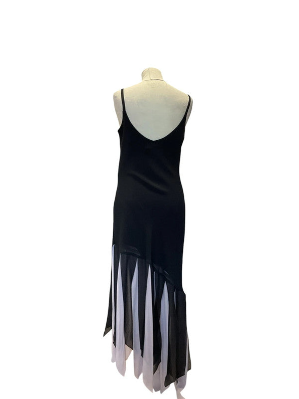 Joseph Ribkoff Black Maxi with Pink Highlights Sz 10 9105TF
