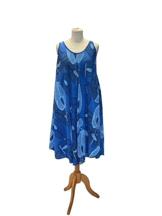 Made in Italy  Dress Summer Blue  Sz one  9159TC