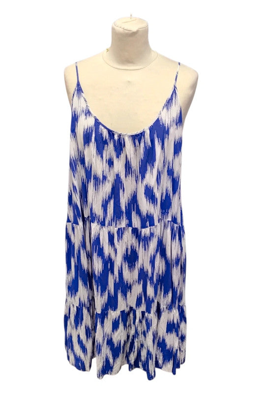 M&S Blue&White Summer Dress Sz 18 9151TC