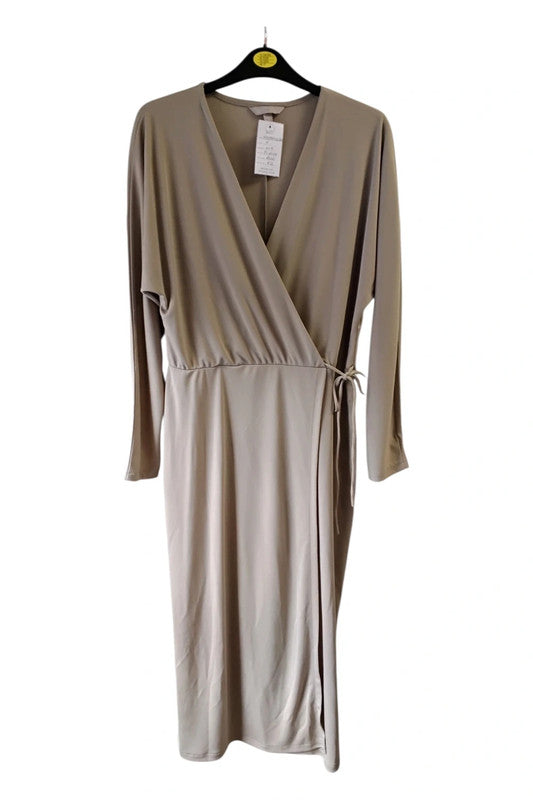 H&M khaki dress with long sleeves Sz M 9175BMH