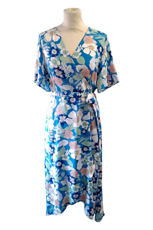 Marc Angelo Blue Summer Dress Sz 12 9171BMH