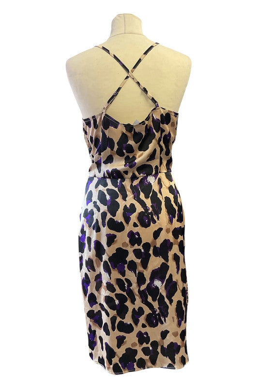 Missi Sz 8 beige leopard print dress 9182CBO