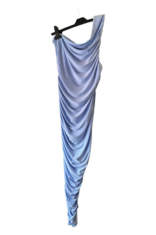 Club L Blue Asymmetrical one-shoulder bodycon dress Sz 10 9223MAR
