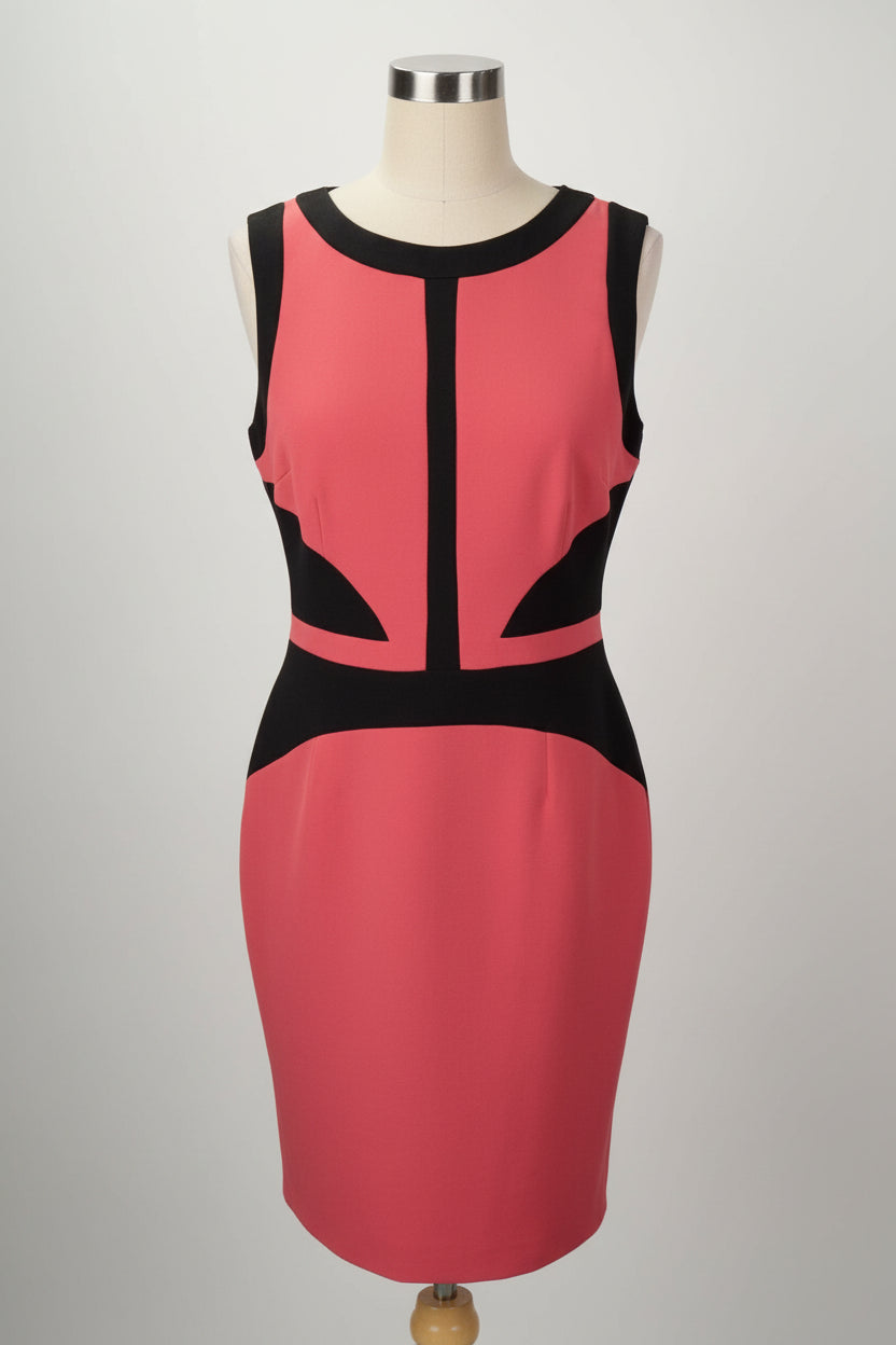 Michaela Louisa Dress Red and black sleeveless colour blocks Sz 10 9301ACR