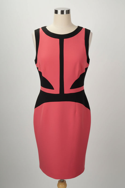 Michaela Louisa Dress Red and black sleeveless colour blocks Sz 10 9301ACR