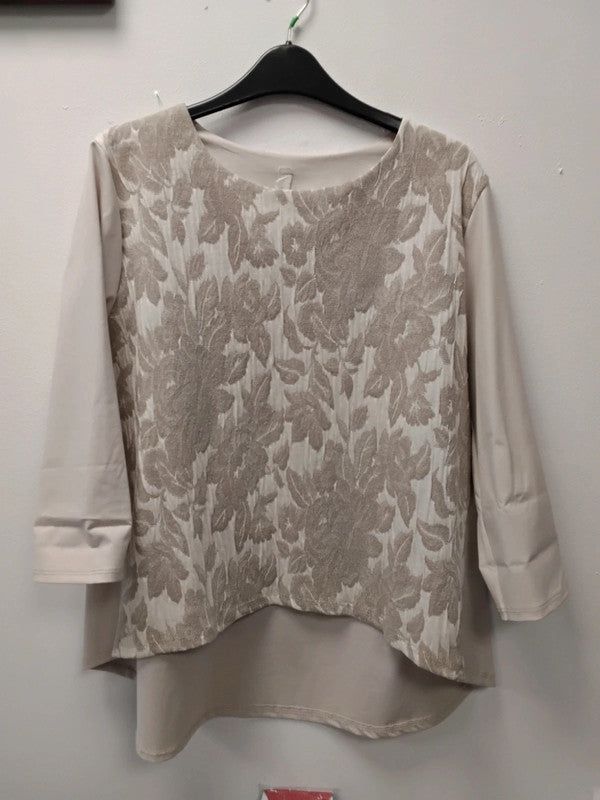 Elegance Top Beige Sz M 9372JC