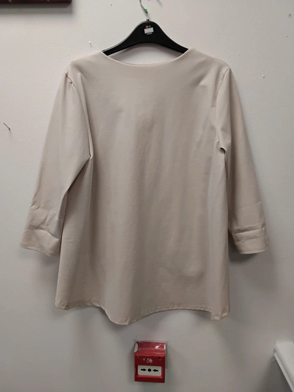 Elegance Top Beige Sz M 9372JC