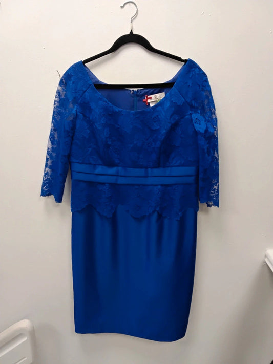 Sonia Pena Lace top Dress Royal Blue Sz 46/18 9366ROB