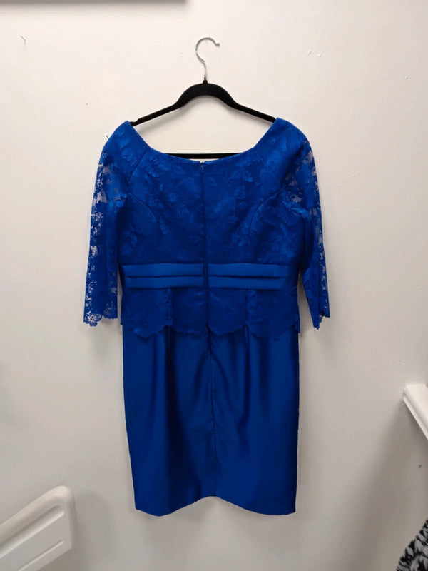 Sonia Pena Lace top Dress Royal Blue Sz 46/18 9366ROB