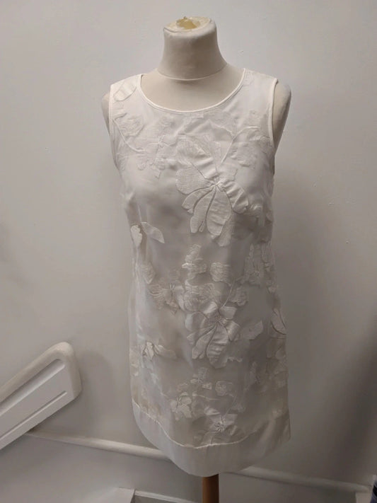 Dunnes Dress Cream Sz 10 9322JC