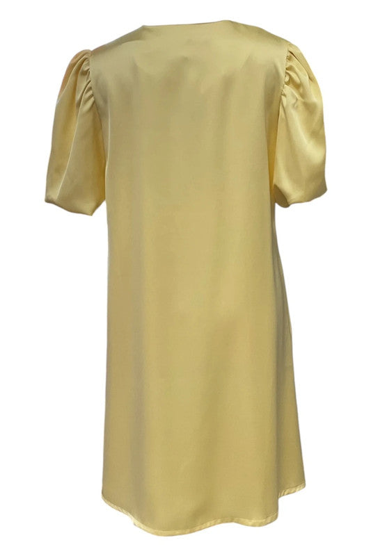 Rowen Avenue Dress Butter Yellow Sz S 9308JC