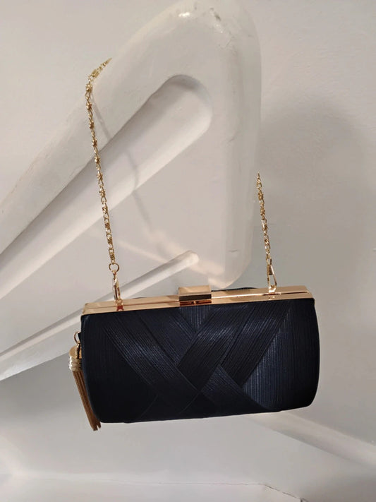 9295JC annagracebrand# Navy clotch with gold fittings #party