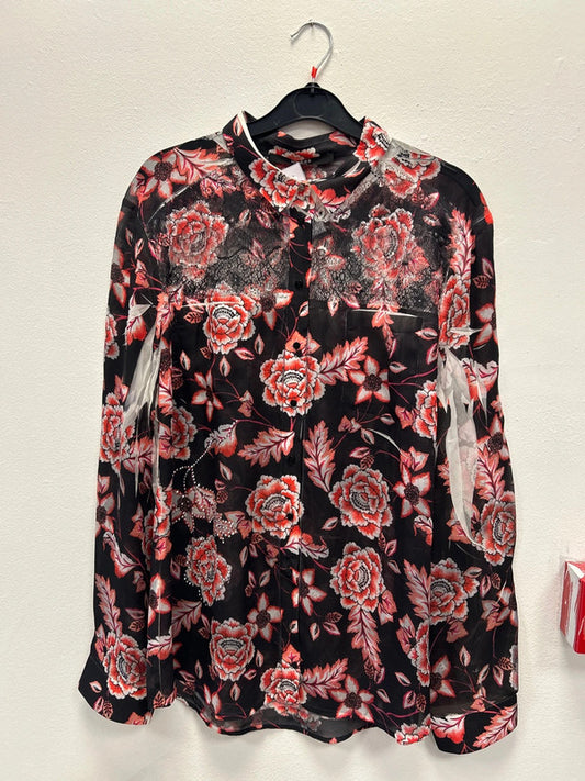 Guess Long sleeve Print blouse Sz XL