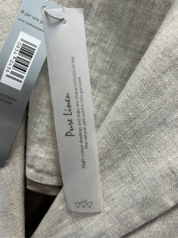 Per Una Long Linen Coat Sz XL 9422MROB