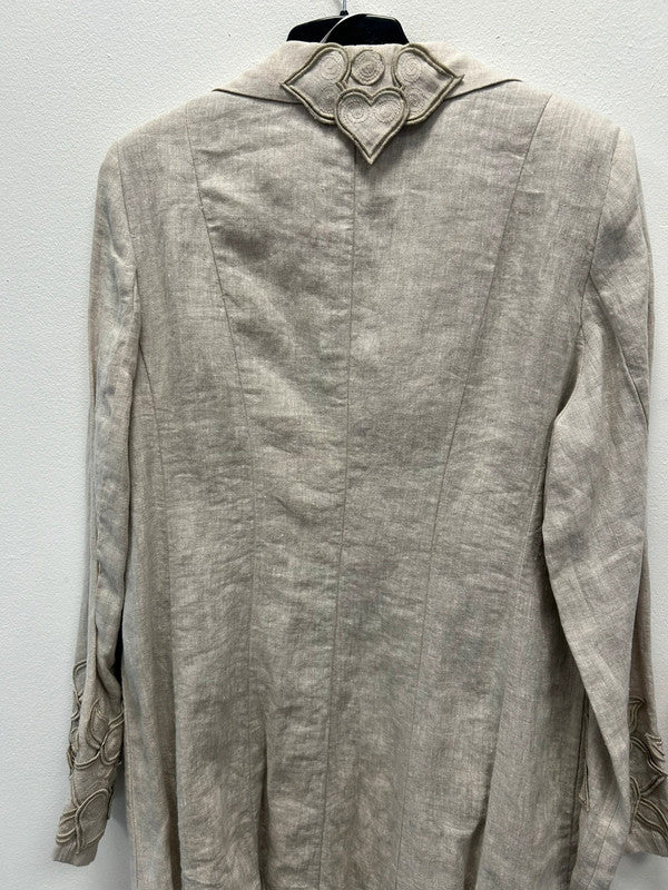 Per Una Long Linen Coat Sz XL 9422MROB