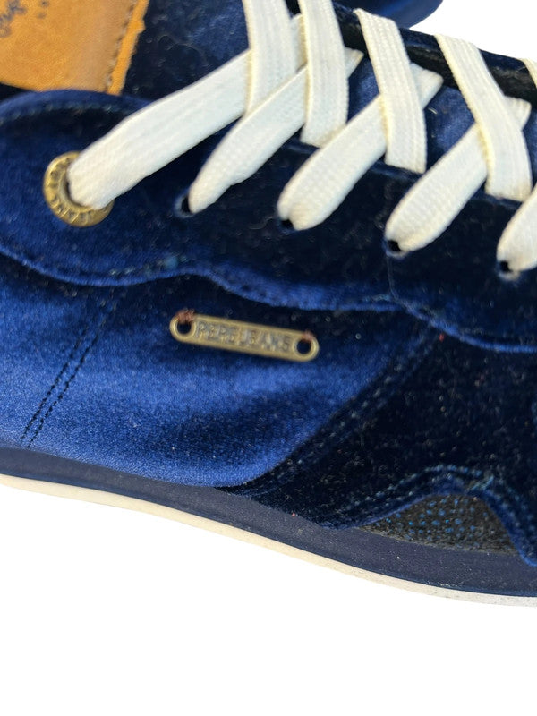 Pepe Navy Velvet Trainer Sz 8 9391CMC