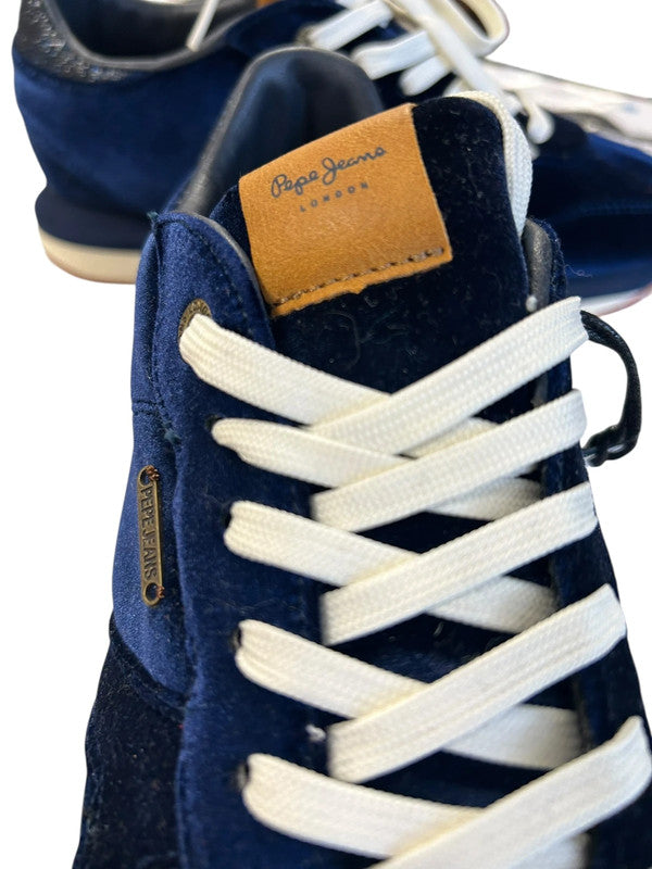 Pepe Navy Velvet Trainer Sz 8 9391CMC