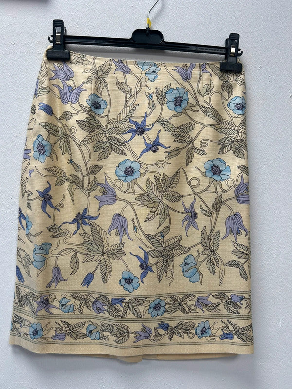 Ann Taylor Loft 100% Silk Printed Skirt Sz 8 9408YMC
