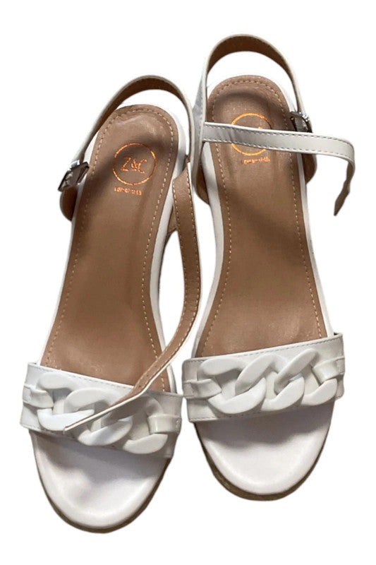 Z&C Sandals White wedge Sz 38 9446JCS