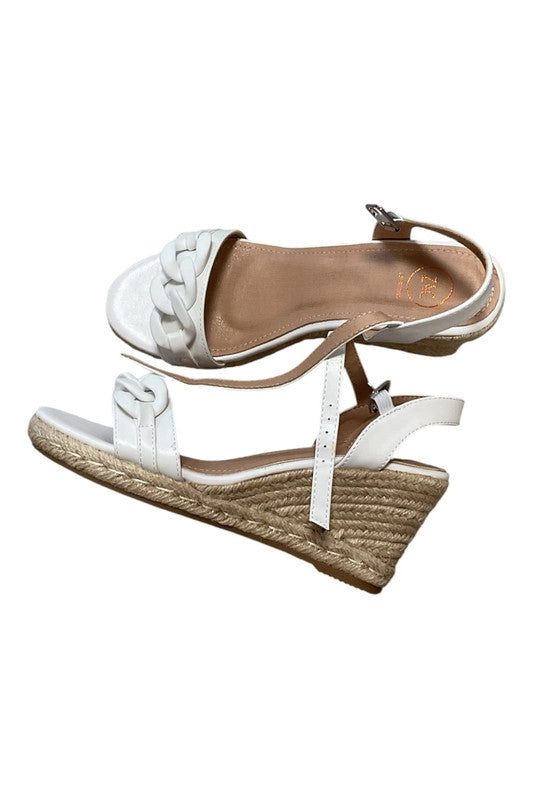 Z&C Sandals White wedge Sz 38 9446JCS