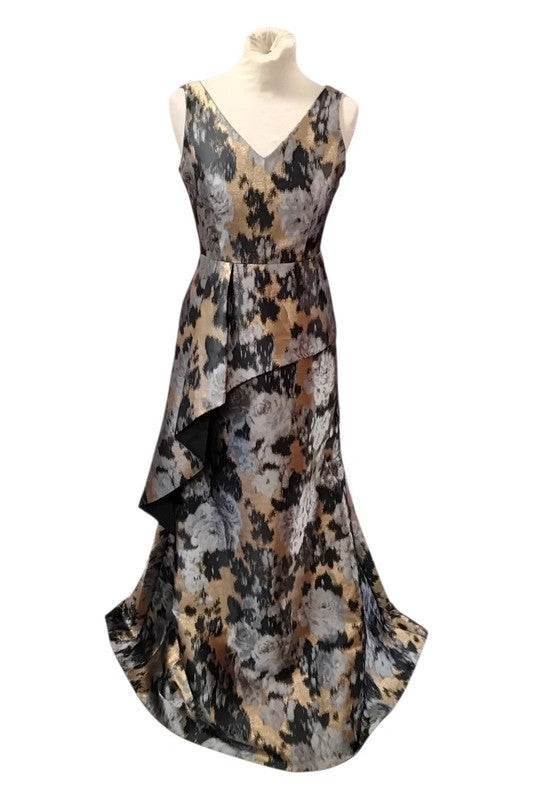 Tahari dress brown and black Size UK6 9465AOT
