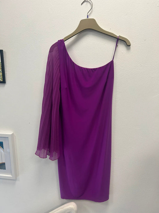 Wallis Asymmetric One-Sleeve Chiffon Mini Dress Sz Small 9485KTI