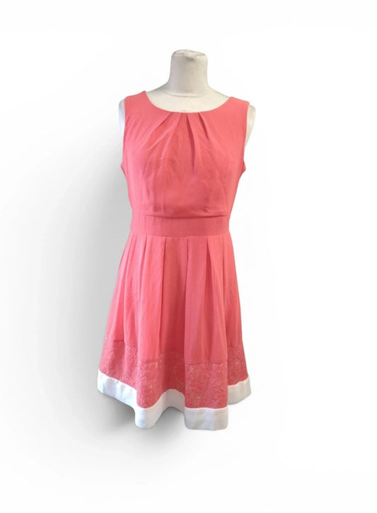Izabel London Coral with lace dress size 10 9487KTI