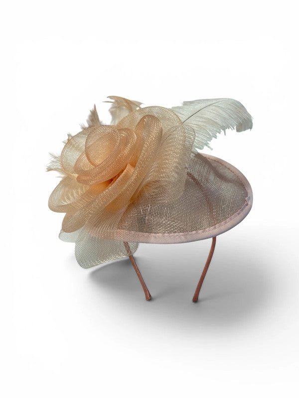 Small peach Fascinator/Headband 9488AJH