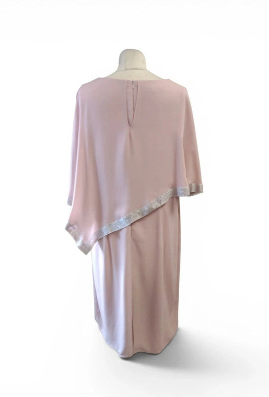 Arggido Pink Mother of the Bride dress with silver trim size 50/22 9490AJH