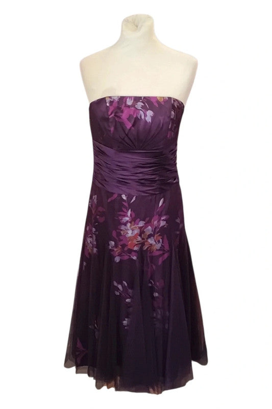 Monsoon Dress maroon Sz  10  9530GRS