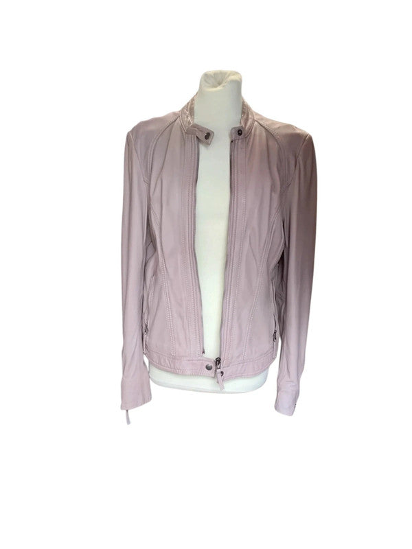 Pink Fitted Leather Jacket 6153WAA