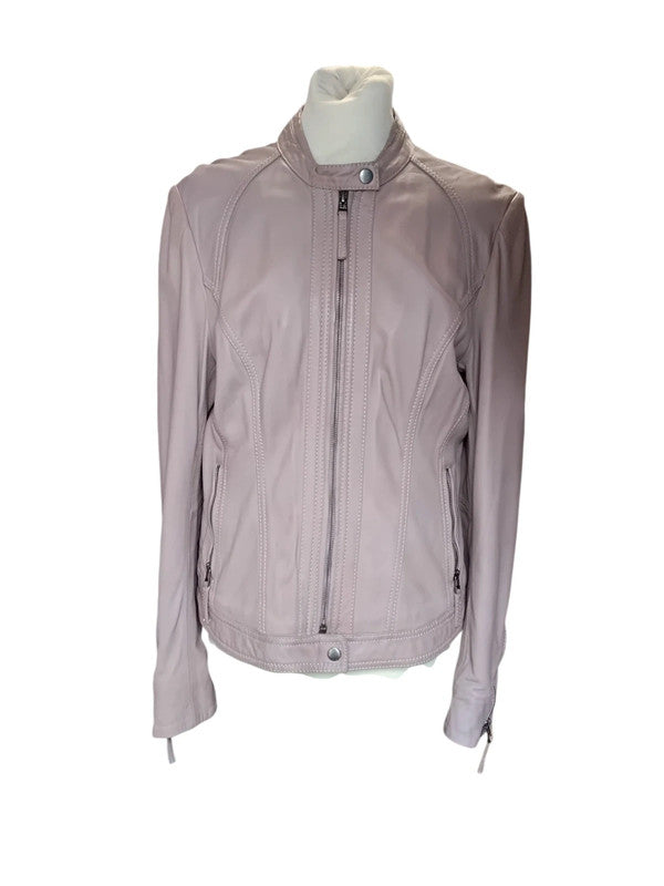 Pink Fitted Leather Jacket 6153WAA