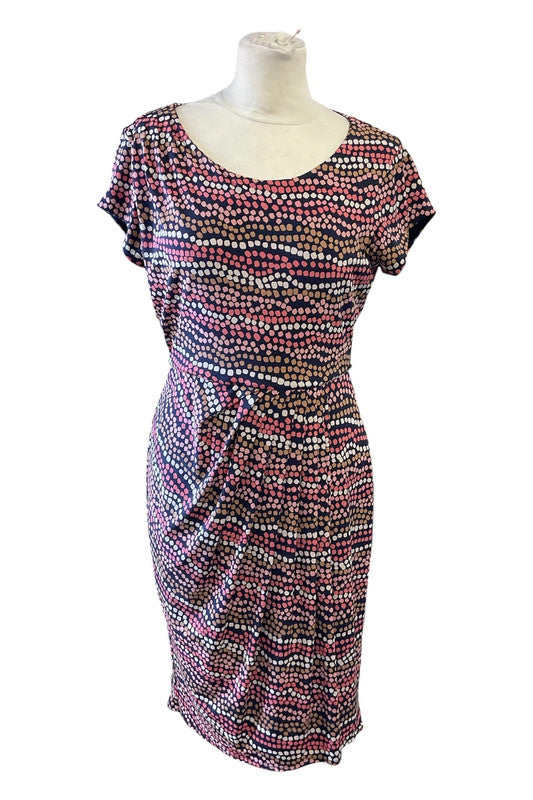 Multicoloured midi dress with short sleeves Size 12 6599CDC