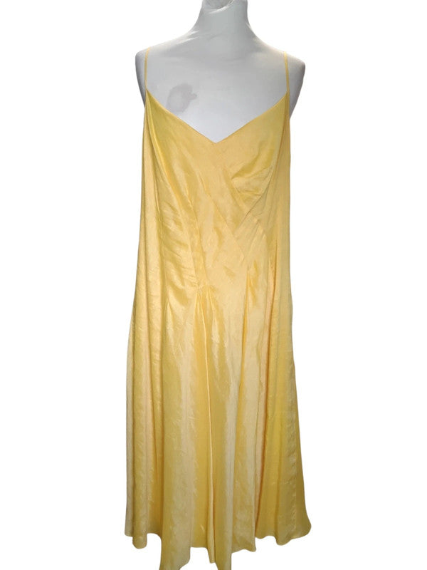 Monsoon Dress Yellow Lightweight Summer Sz 18 3082MC