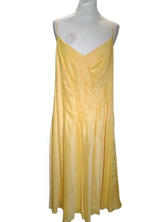 Monsoon Dress Yellow Lightweight Summer Sz 18 3082MC