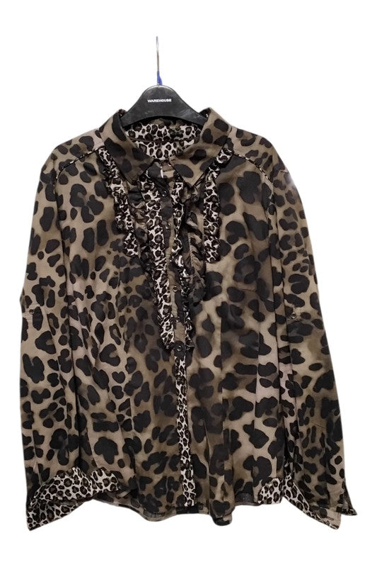 Betty Barclay top khaki print Size 14 9273AHE