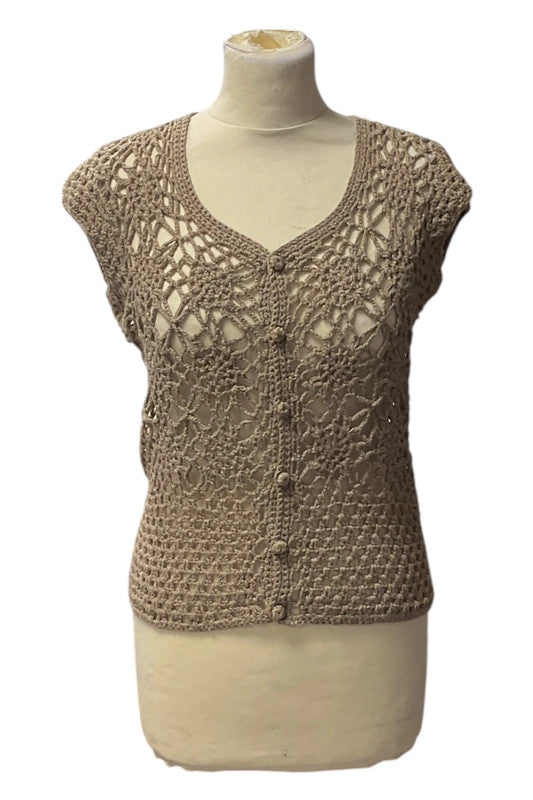 Esmag Boutigue Cardigan Beige Sz S 9266AHE