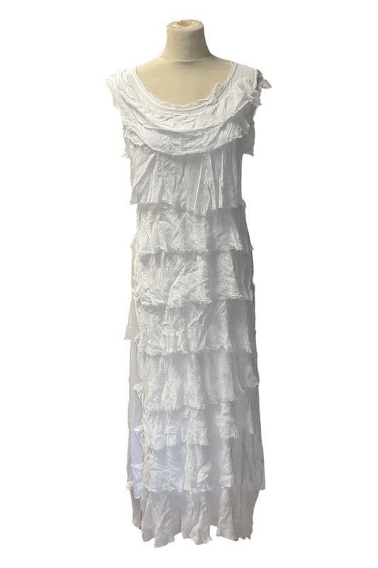 Made in Italy dress white maxi  Sz M 9563MAF