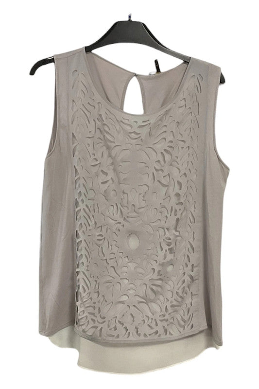Massimo Dutti vest top grey cutout Size L 9573SHD