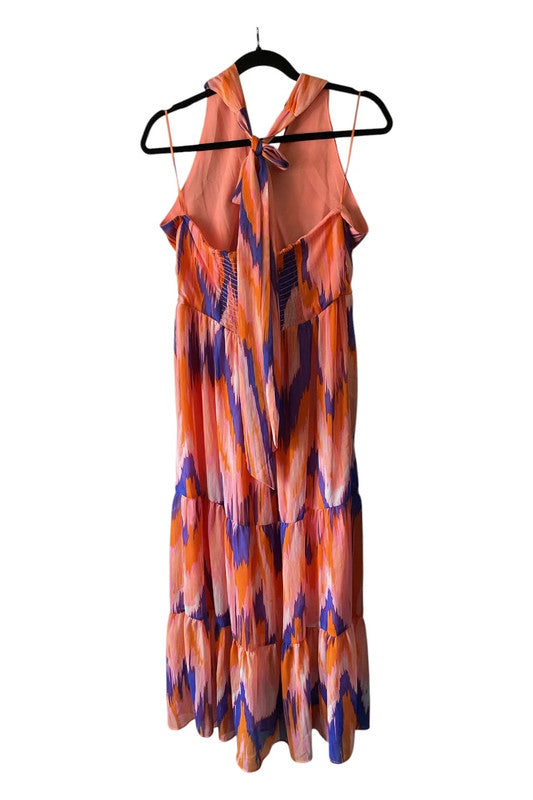 River Island dress orange and navy Size 14 9338LTI