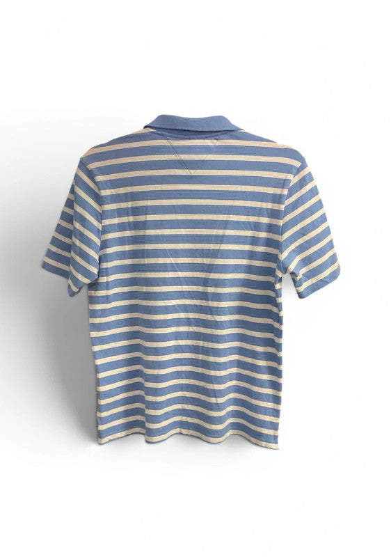 Tommy Hilfiger Polo shirt blue and white Sz L 9600MOD