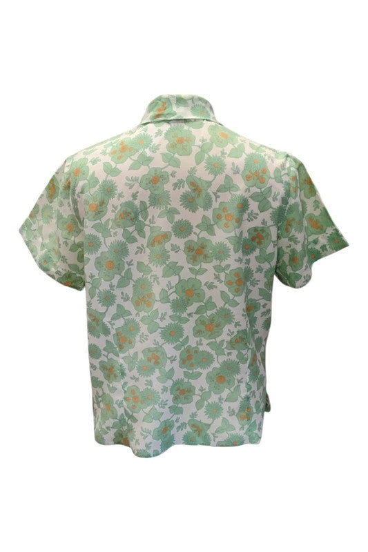 No brand s/s top Green Sz 38/10 9615AMC