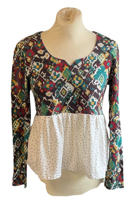 Remade by CDC with Nomads top and brown print Size 8 9668CDC