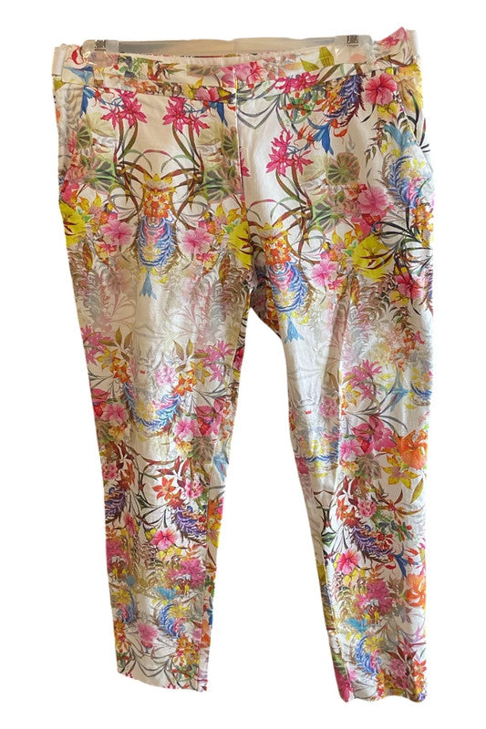 River Island trousers white print Size 10 9631CM